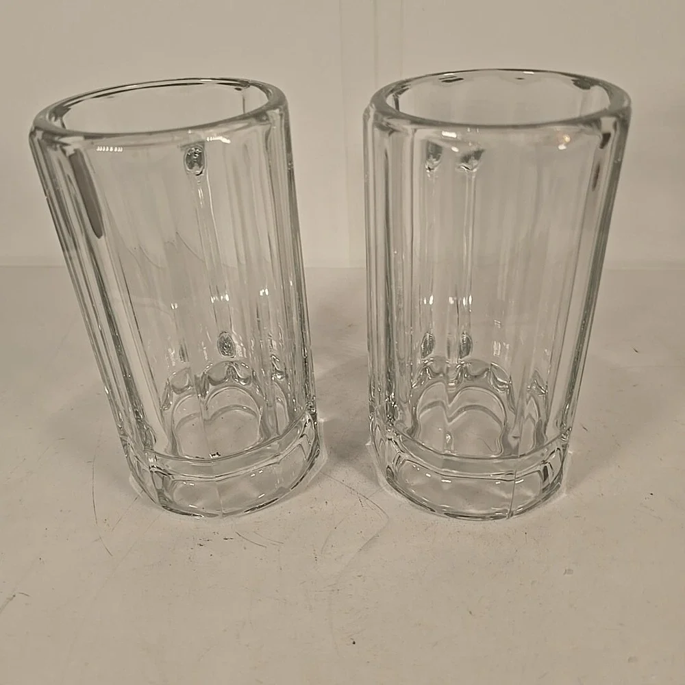 Vintage LIBBEY Beer Mug Thick Heavy‎ 10 Panel Glass 5.25